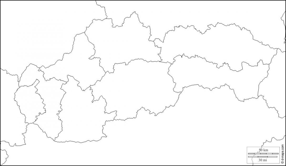 kart over Slovakia blank 