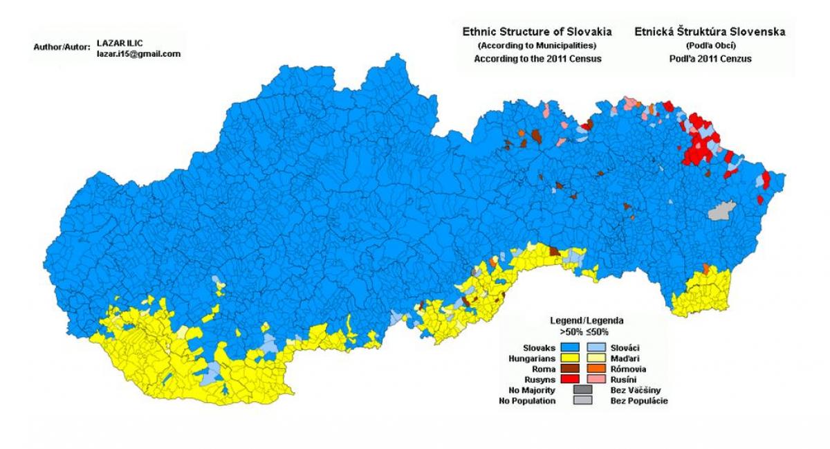 kart over Slovakia etnisk